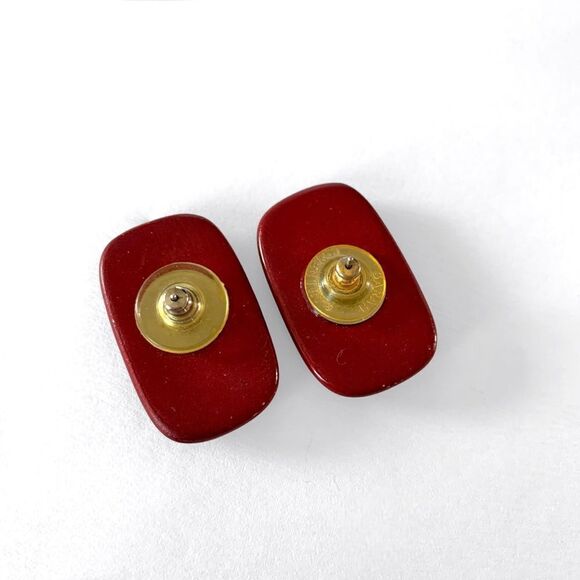 Sarah Coventry Red Floral Earrings - Picture 3 of 3